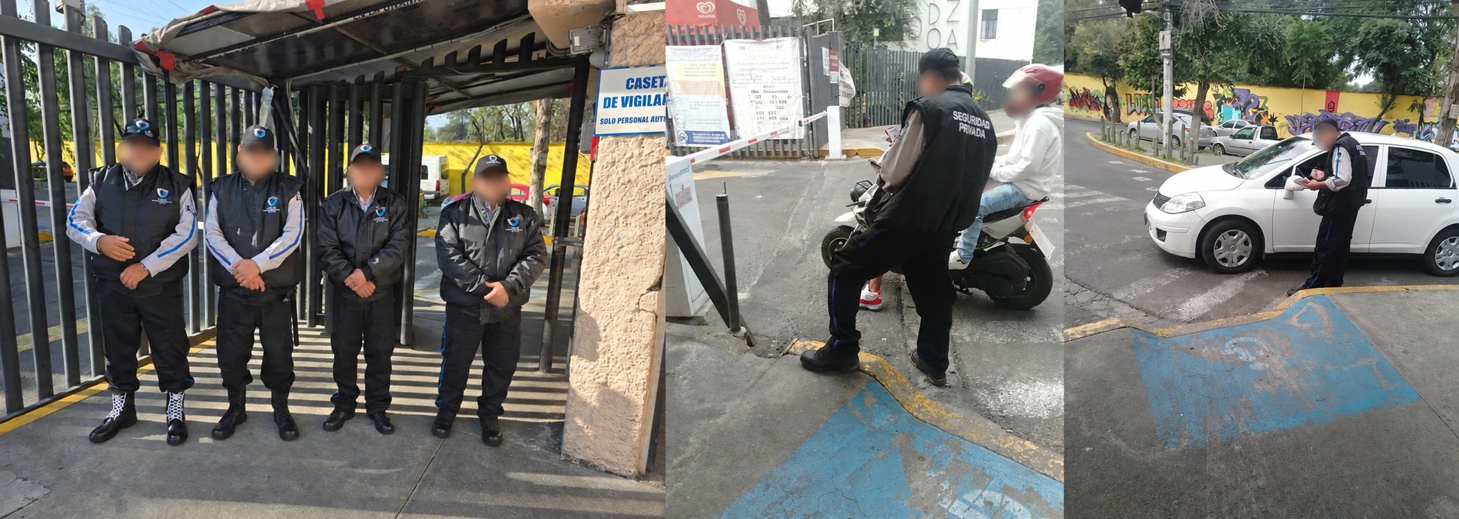 Guardias de JADASA en control de acceso, vigilancia y atención a vehículos